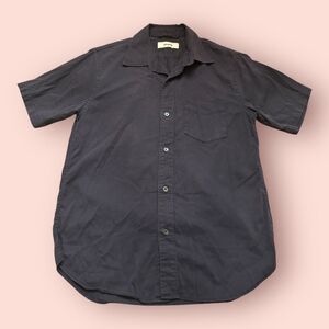 Buck Mason Shirt Mens Medium Blue Classic Fit Short Sleeve Collared Button Down